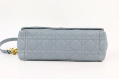 Ethereal Grey Calfskin Cannage Medium Caro Bag