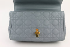 Ethereal Grey Calfskin Cannage Medium Caro Bag