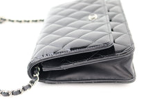 Black Patent Wallet on a Chain