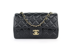 Black Lambskin Rectangular Mini