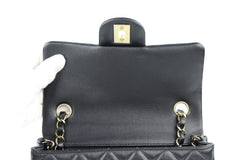 Black Lambskin Rectangular Mini