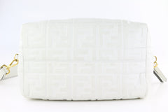 White Embossed Zucca Medium Boston Bag