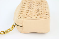 Nude/Beige Lambskin Vintage Tassel Pouch