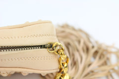 Nude/Beige Lambskin Vintage Tassel Pouch