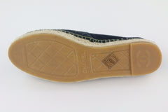 Navy Quilted Canvas Espadrilles 38