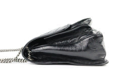 Black Large Crinkled Calfskin Large Niki