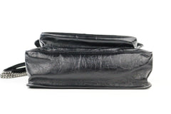 Black Large Crinkled Calfskin Large Niki