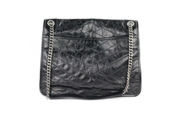 Black Large Crinkled Calfskin Large Niki