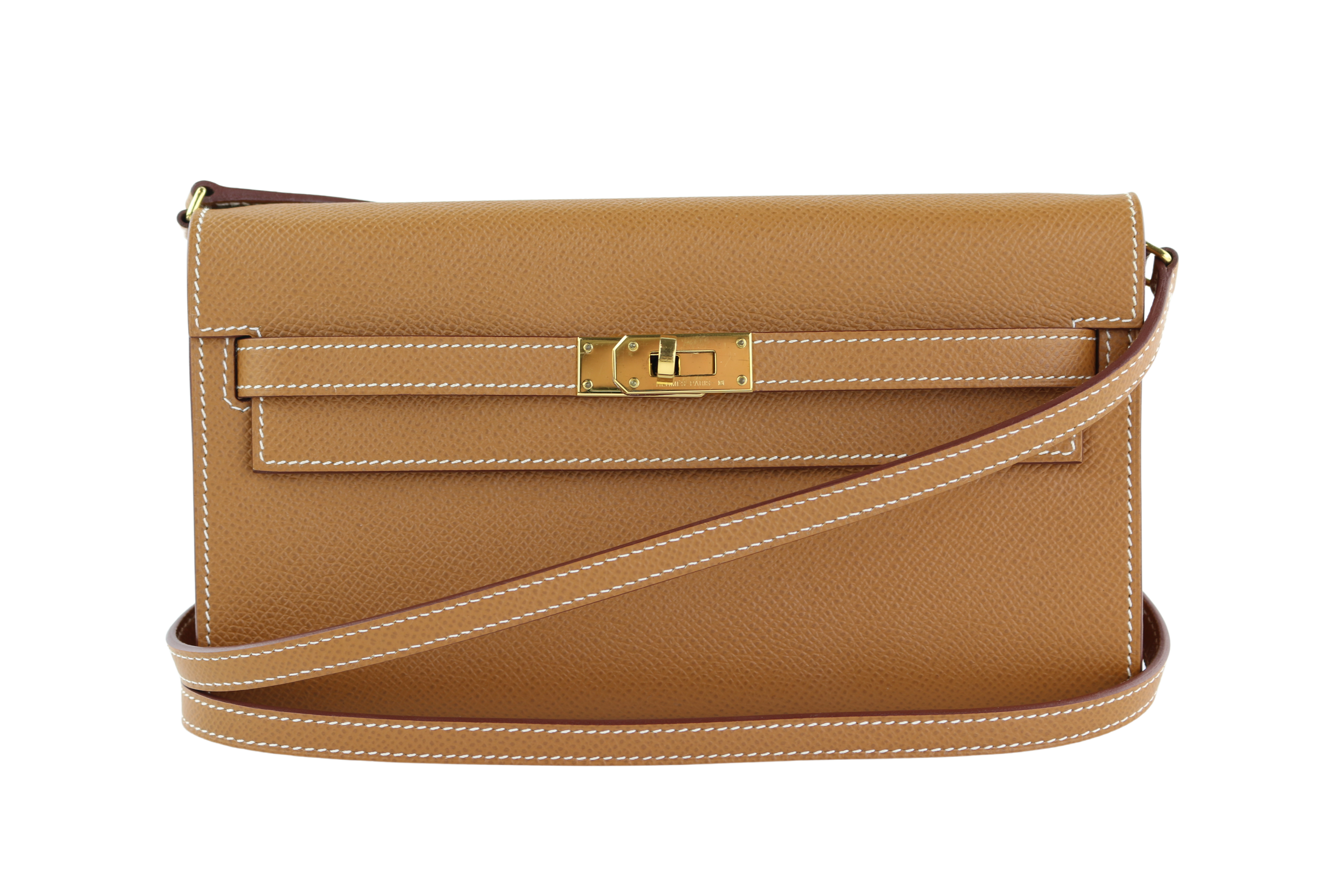 Gold Epsom Kelly Wallet to Go