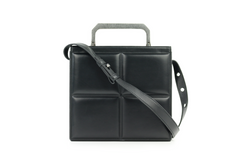 Black Calfskin Padded Mini Trunk