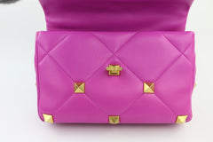 Radiant Orchid Nappa Large Roman Stud Flap