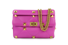 Radiant Orchid Nappa Large Roman Stud Flap