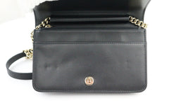 Black Caviar Chevron Boy Wallet on a Chain