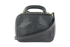 Vintage Black Caviar Timeless Zip Around Cosmetic Case