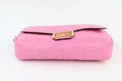 Pink Napa Embossed Baguette