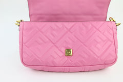 Pink Napa Embossed Baguette