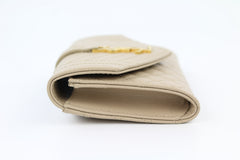 Beige Matelasse Small Envelope Wallet