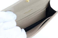 Beige Matelasse Small Envelope Wallet