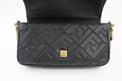 Black Napa Embossed Baguette