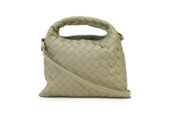 Travertine Nappa Intrecciato Mini Hop Hobo