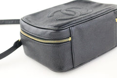 Vintage Black Caviar Timeless Zip Around Cosmetic Case