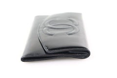 Black Patent Timeless Long Snap Wallet