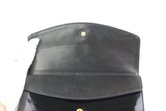 Black Patent Timeless Long Snap Wallet