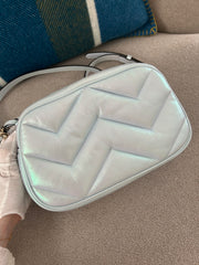 Snow Light Blue Iridescent Small Matelassé Marmont