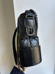 Black Calfskin Medium Gabrielle Hobo