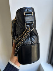 Black Calfskin Medium Gabrielle Hobo