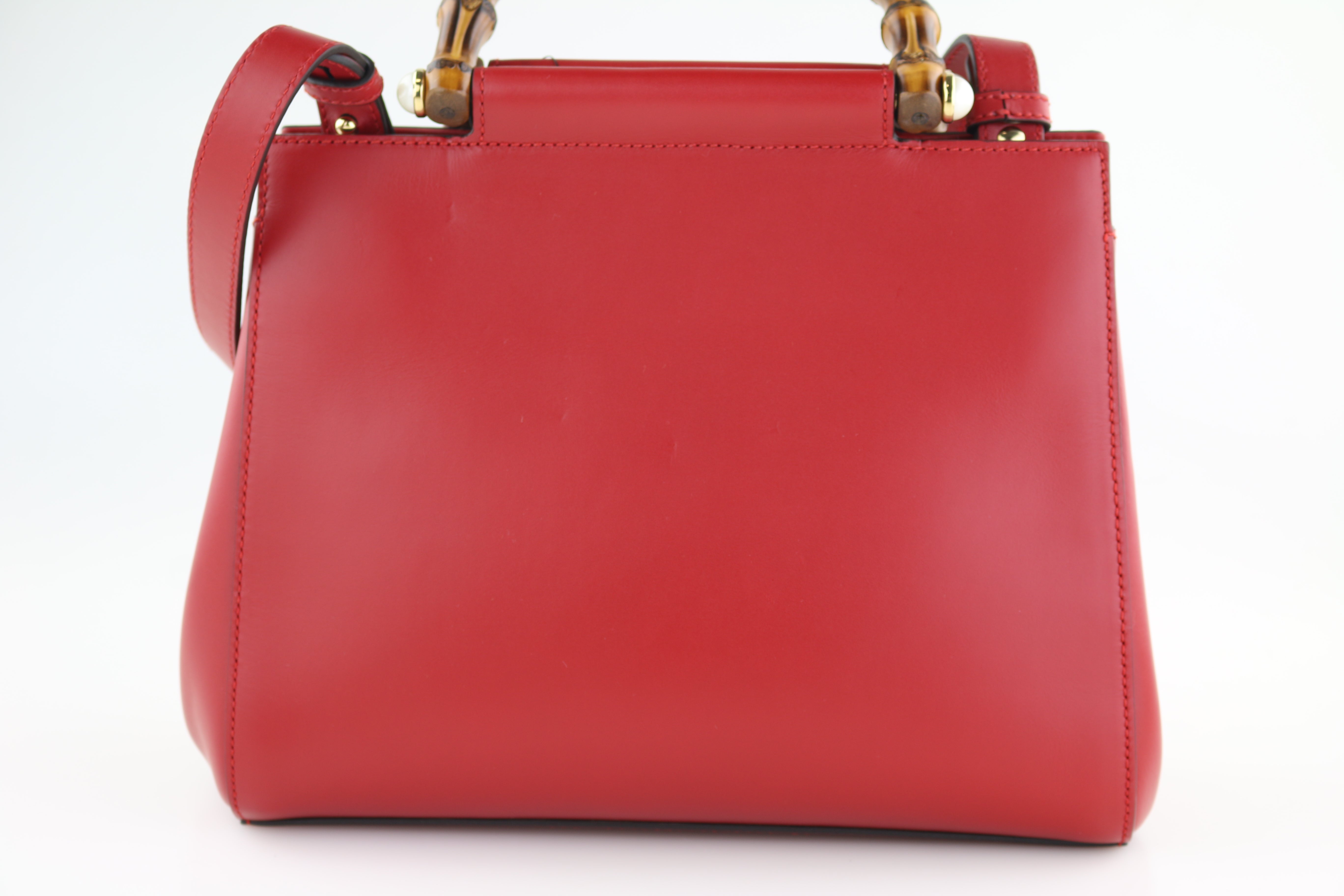 Red Small Nymphaea Top Handle Bag