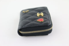 Black Caviar Charms Zip Around Coin Purse