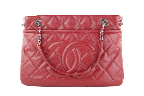 chanel shopping bag red