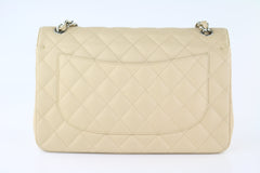 Beige Caviar Double Flap Jumbo