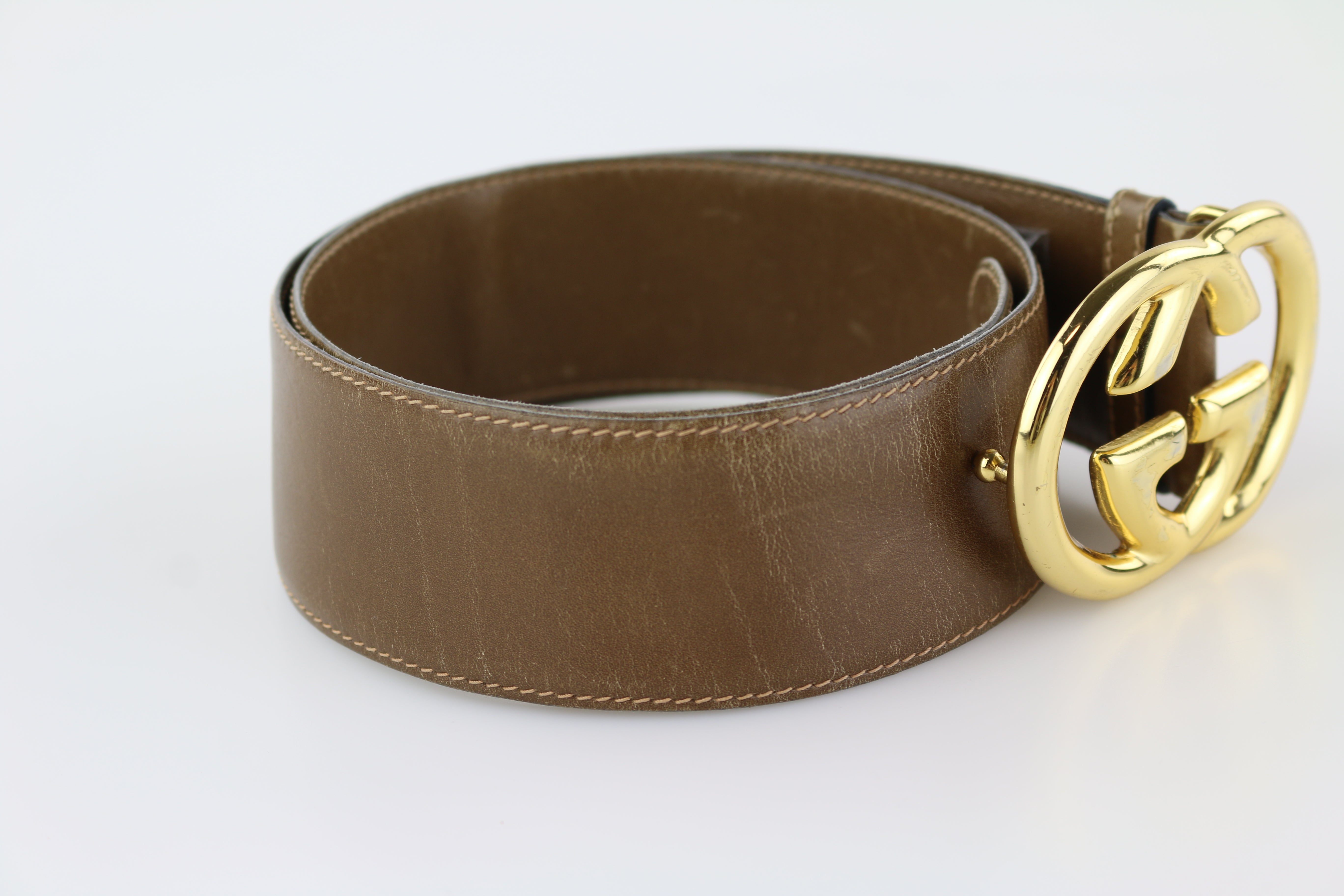 Brown Leather GG Belt 70