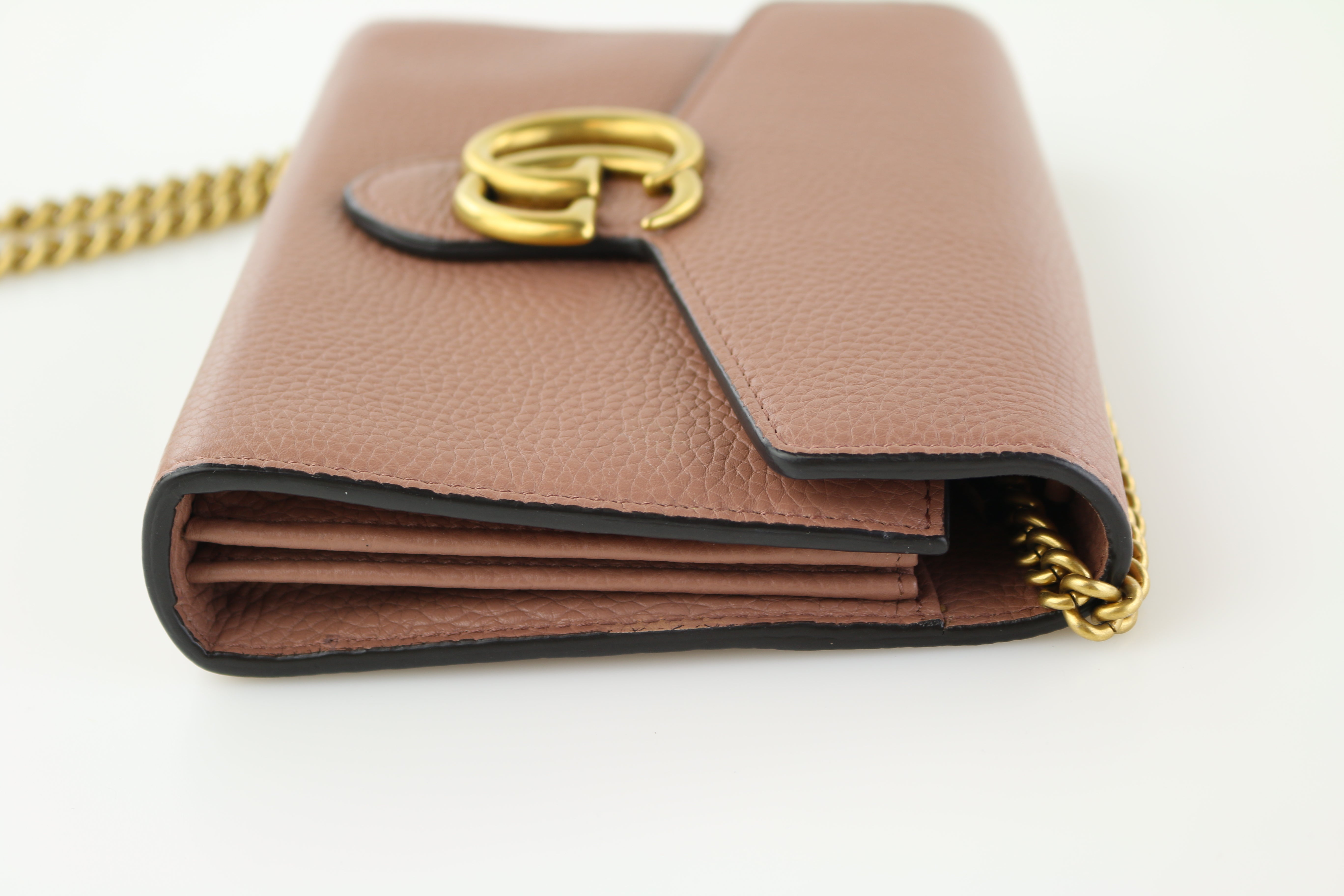 Gucci GG Marmont Leather Mini Chain Bag in Brown