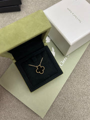 Yellow Gold/Black Onyx Vintage Alhambra Pendant Necklace