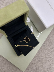 Yellow Gold/Black Onyx Vintage Alhambra Pendant Necklace