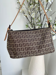 Beige/Brown Zucchino Canvas Mini Pochette