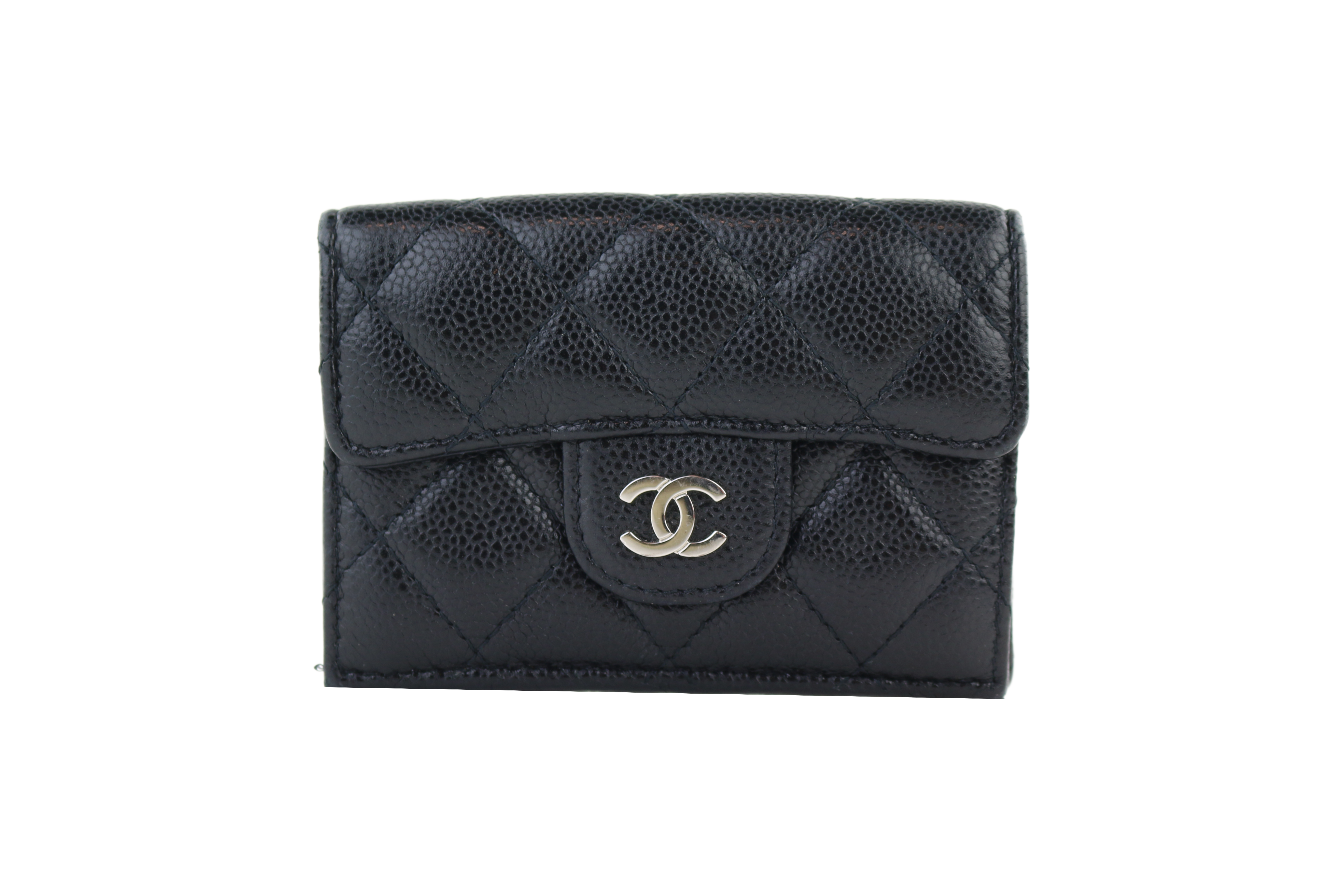 chanel small card wallet leather