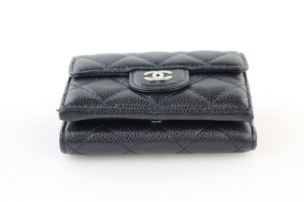 chanel classic caviar wallet black