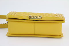 Yellow Lambskin Old Medium Boy