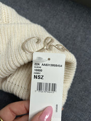 Ivory Cashmere/Sequin Beanie Knit Hat