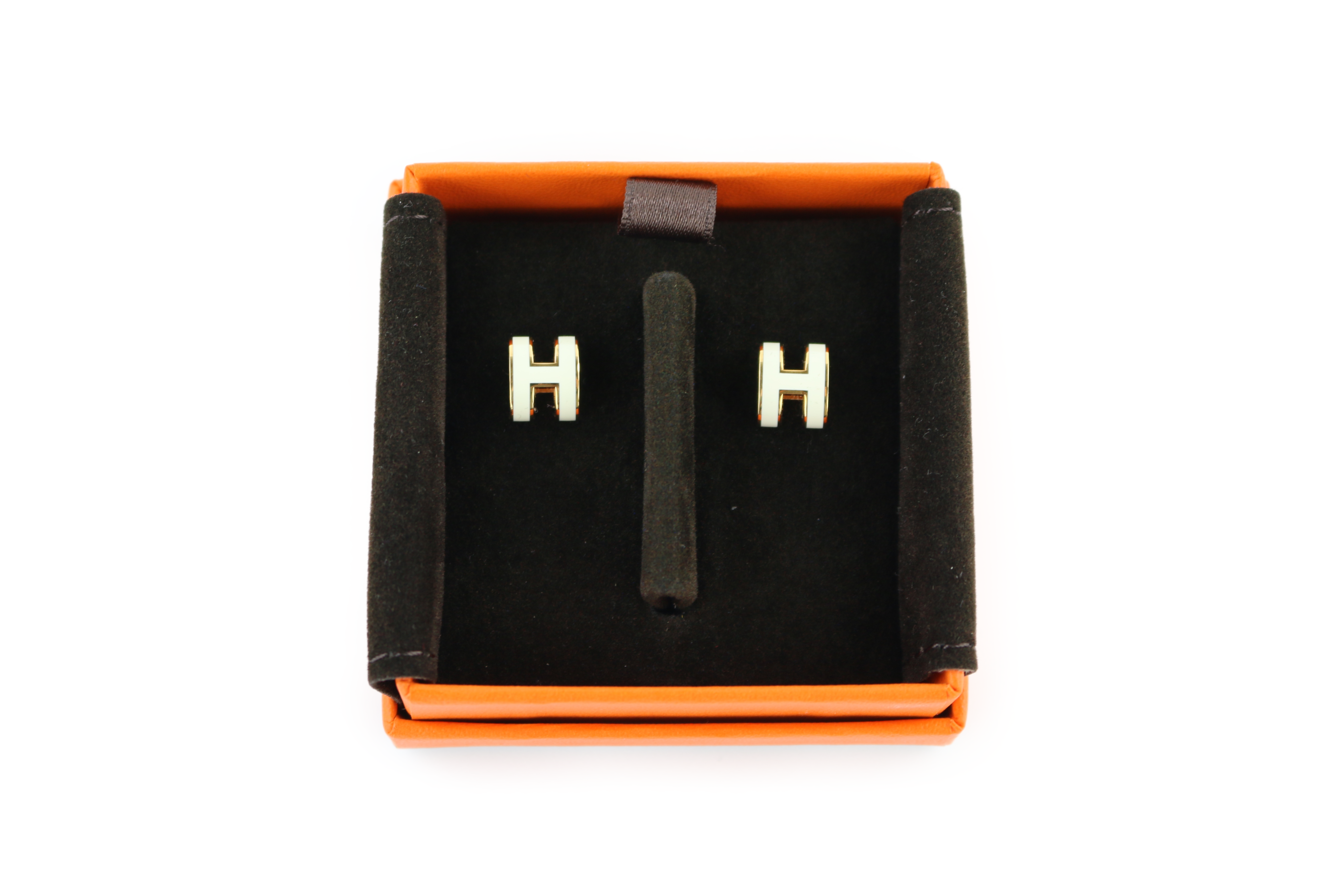 Hermes pop h earrings white deals