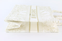 White/Gold Embroidered Medium Book Tote