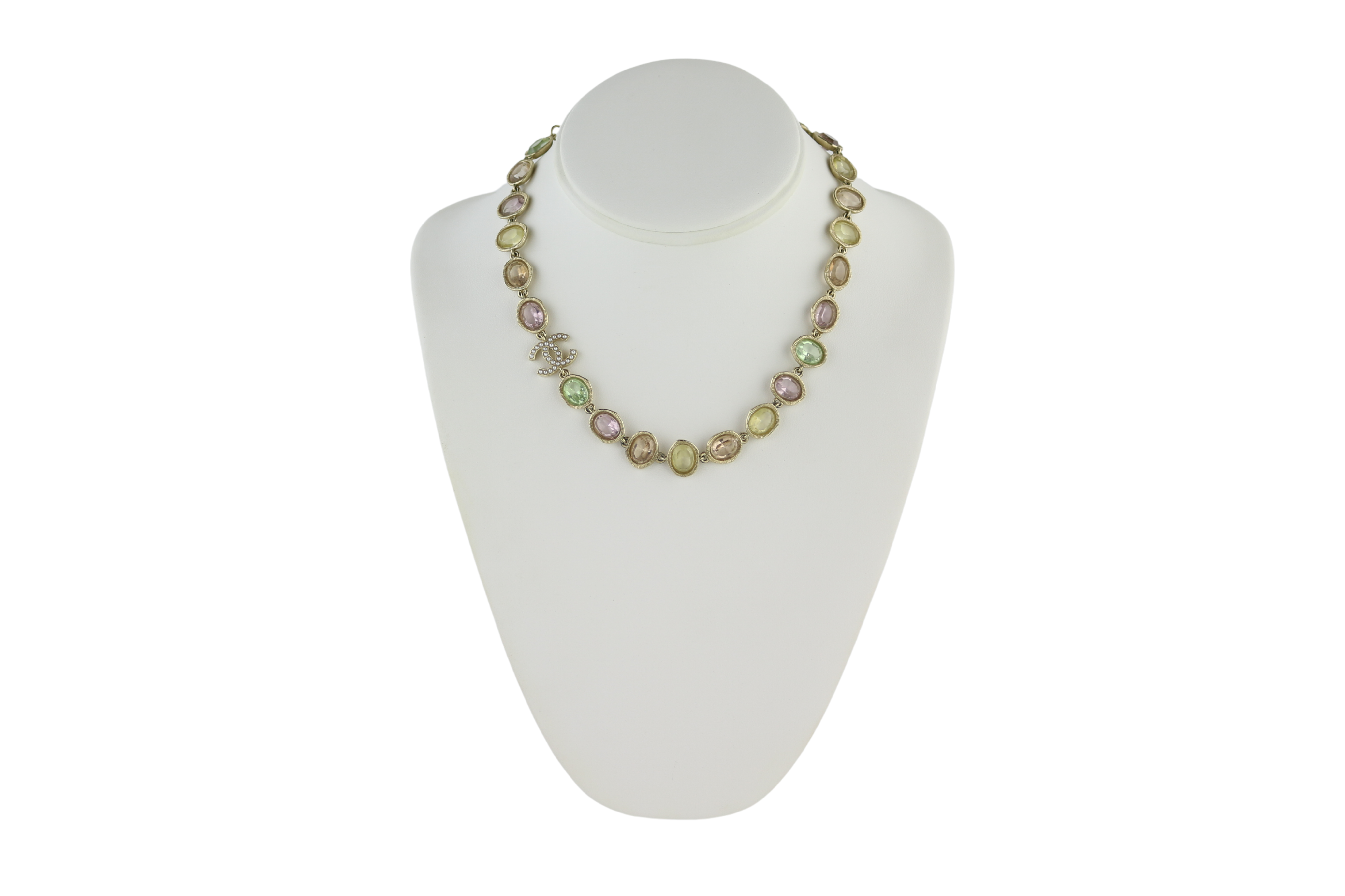 Pearl CC & Multicolor Crystal Gold Choker Necklace – Opulent Habits