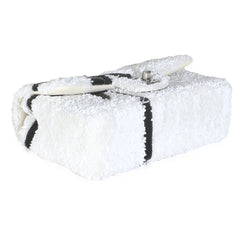 White/Black Ribbon Sequin Mini Flap