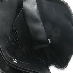 So Black Shiny Crumpled Calfskin Medium Classic Flap