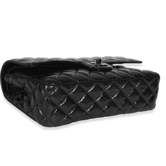 So Black Shiny Crumpled Calfskin Medium Classic Flap