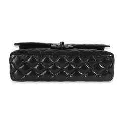 So Black Shiny Crumpled Calfskin Medium Classic Flap